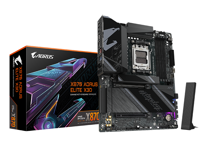 GIGABYTE X870 AORUS ELITE X3D AMD AM5 ATX Motherboard, Supports